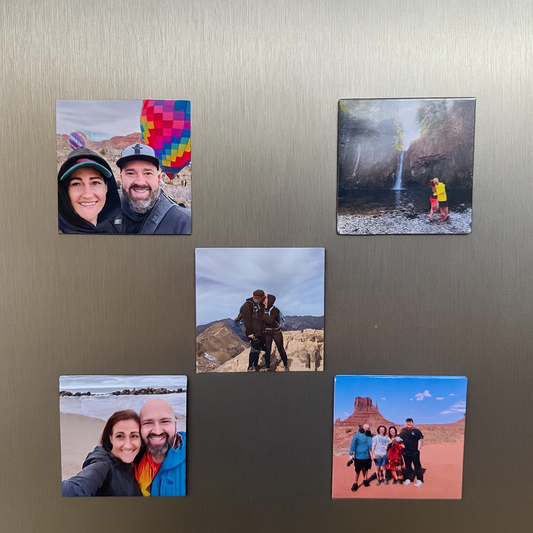 2" Custom Square Photo Magnets x5