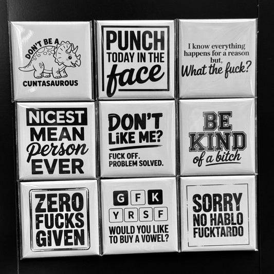9 magnet NSFW sarcastic quote set